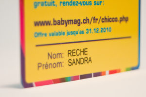 carte PVC personnalisation unitaire