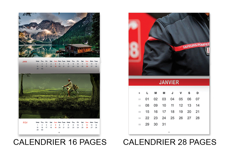 impression calendrier agrafé