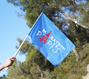 Le drapeau publicitaire évènement sportif