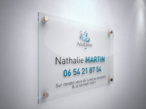 Plaque professionnelle plexiglas transparent