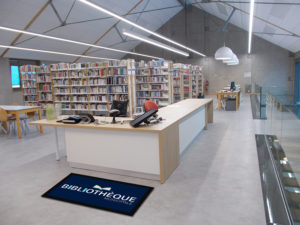 tapis publicitaire bibliothèque