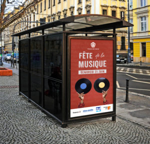 affiche abribus fête de la musique