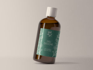 gel douche étiquette rouleau 