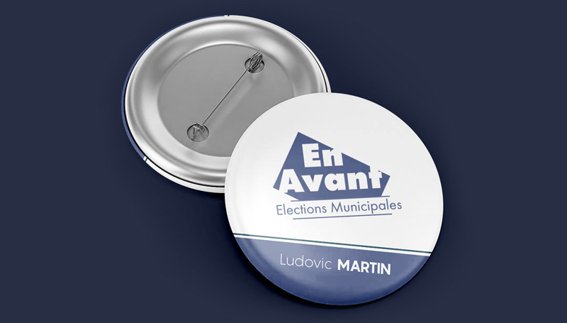 impression badge rond élections