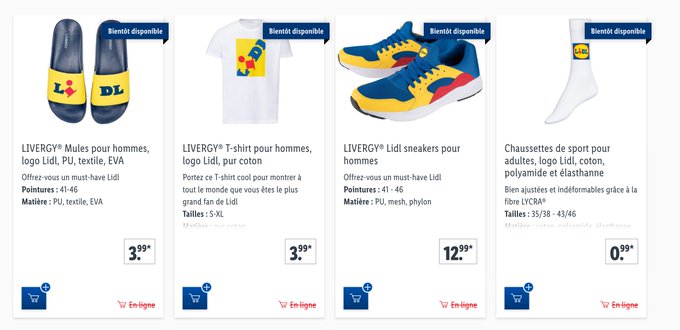 gamme vêtement lidl
