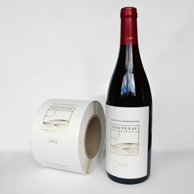 étiquette en rouleau bouteille vin