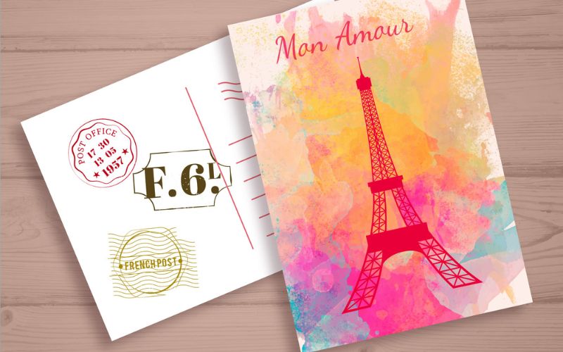 Concept d'un design pour des cartes postales