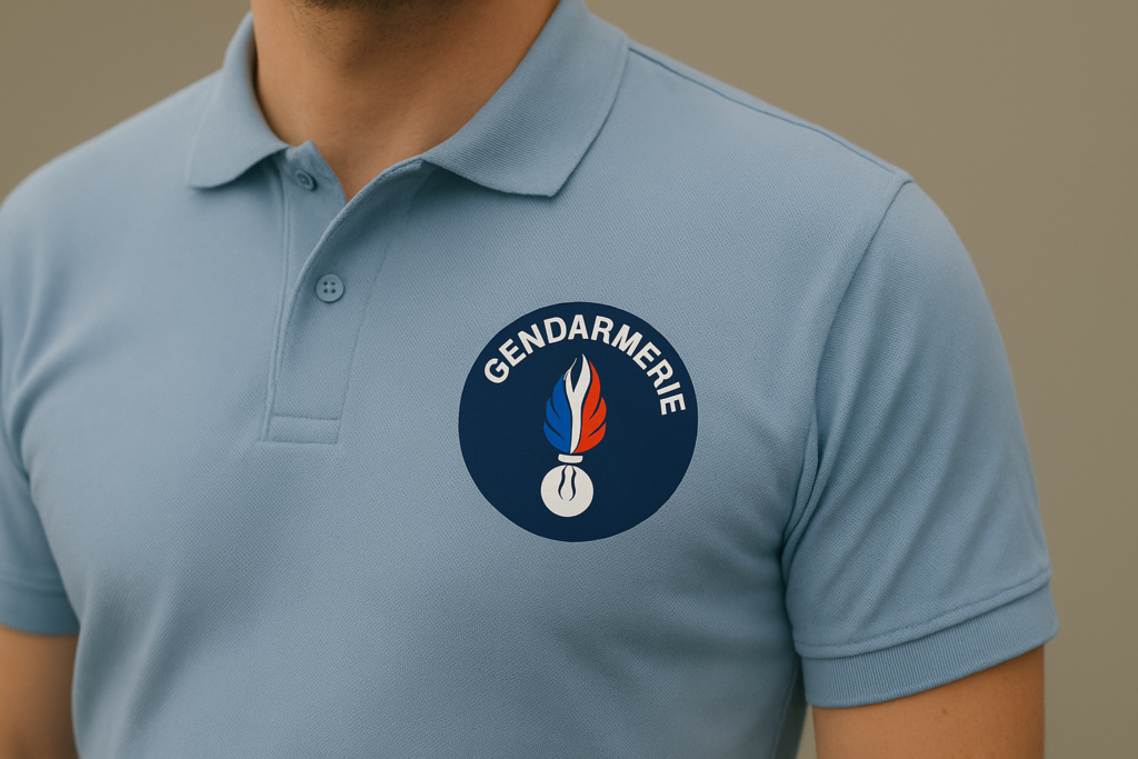 Patch personnalisé sur un uniforme de gendarme
