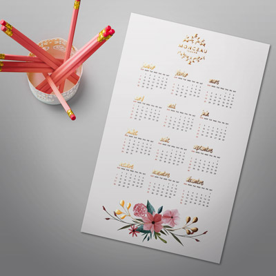 Calendario de papel flexible